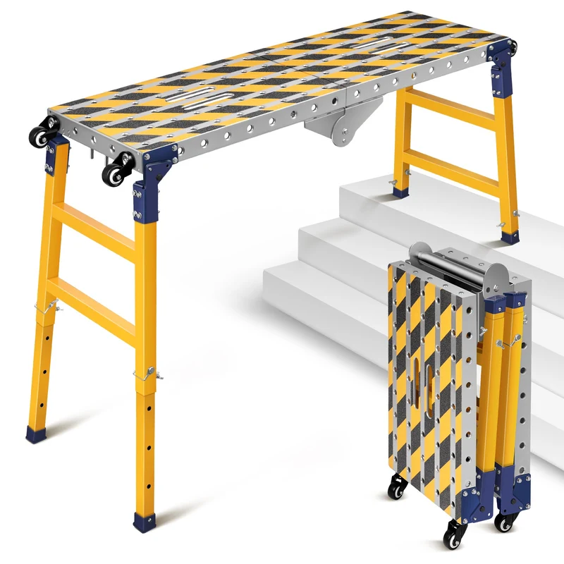 XIIW 500kg Multifunktionale Arbeitsplattform | Höhenverstellbarer Schweißtisch & Gerüst 70-110cm | Mobiler Arbeitstisch aus 42CrMo4 Legierungsstahl