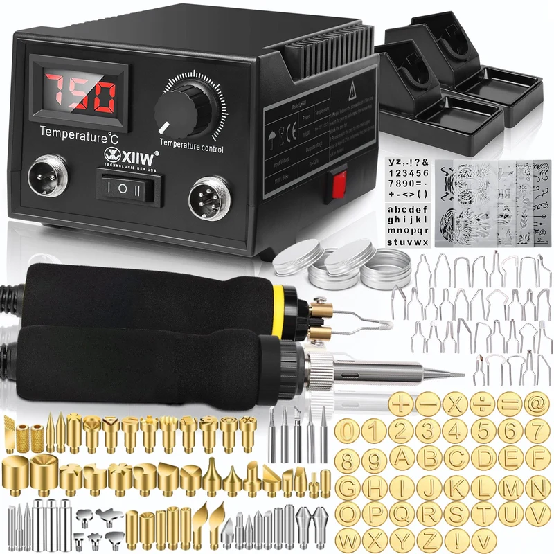 165-teiliges 2-in-1 Brandmal- & Lötset für DIY, Holz & Elektronik