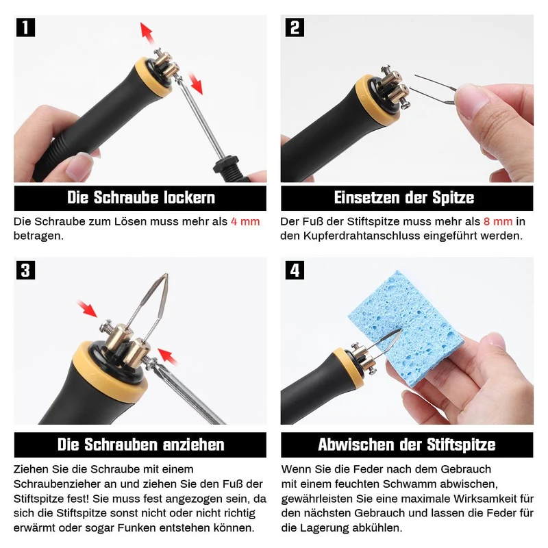 XIIW Pyrographie Set 100W mit 33 Brennspitzen, digitale Brandmalstation 0–750°C, Holzgravur Gerät für Holz, Leder, Kork und Bastelarbeiten