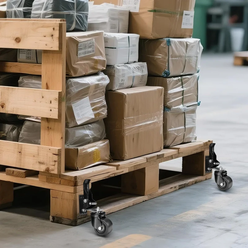 Schwerlastrollen absenkbar für Werkbank – 250kg Traglast, 75mm，360° Drehbar, Pedalmechanismus, Rutschfeste Fußpedale