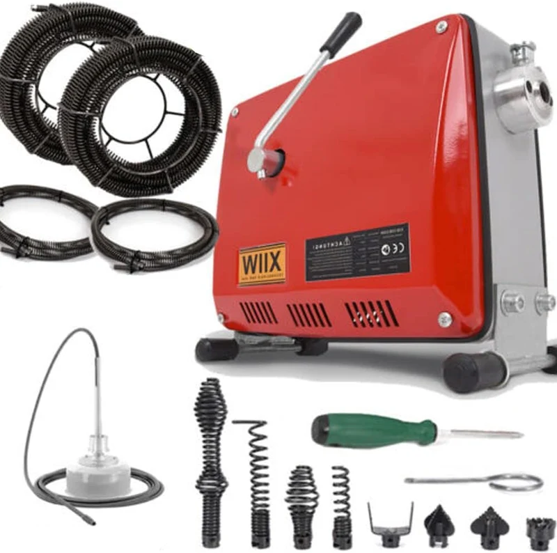Drain Clean Rohrreinigungsgerät 39.5m Spirale | 500W 450PRMM | für Ø30-100mm Rohrleitungen | 8 Köpfe |