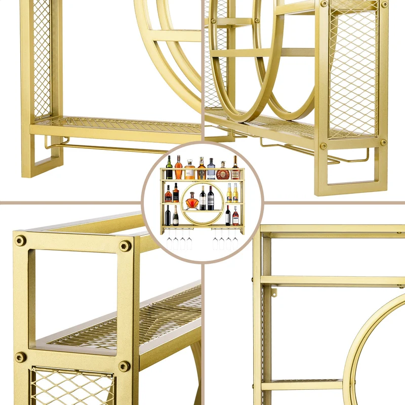 Wandmontiertes Weinregal – 3 Größen, Hohe Kapazität, Stilvolles Design