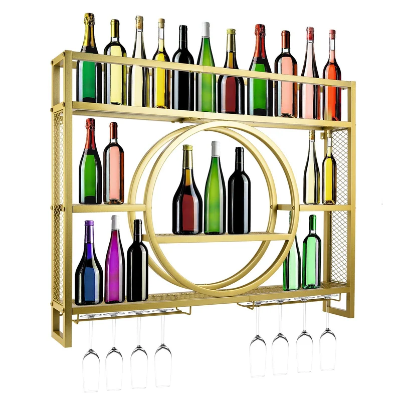 Wandmontiertes Weinregal – 3 Größen, Hohe Kapazität, Stilvolles Design