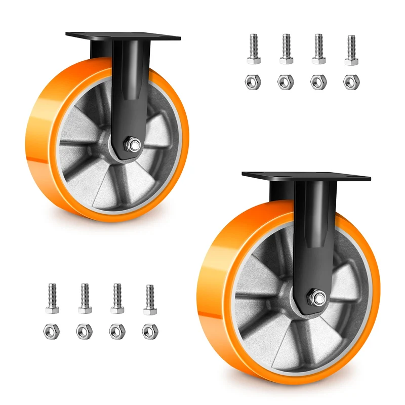 2×125mm Schwerlast-Bockrollen mit Bremse – Leise, stabil & rostfrei für Möbel, Werkstatt & Regale
