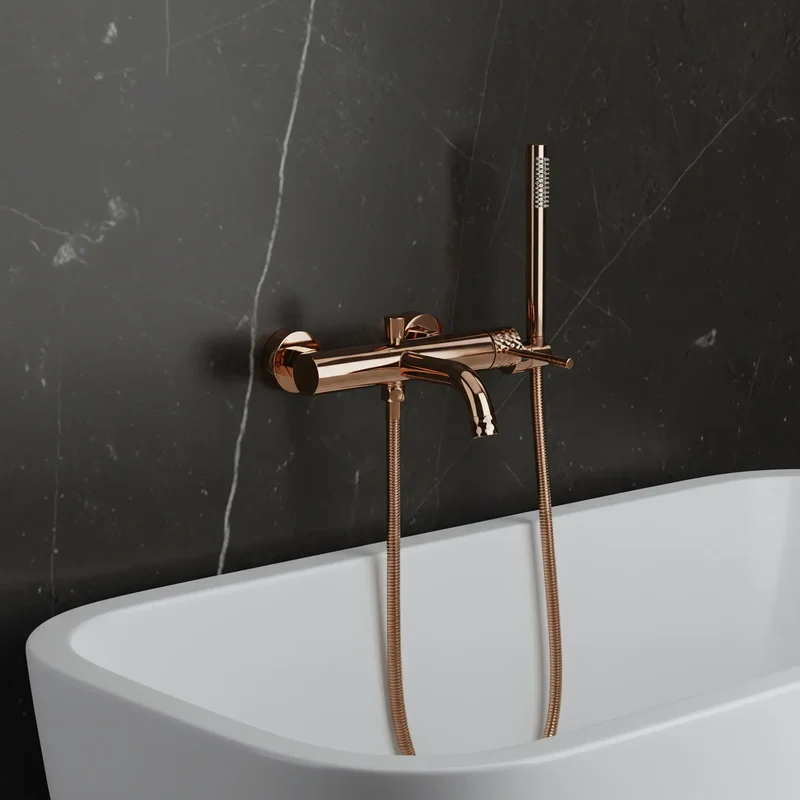 Badewannenarmatur Lungo Diamond Kupfer