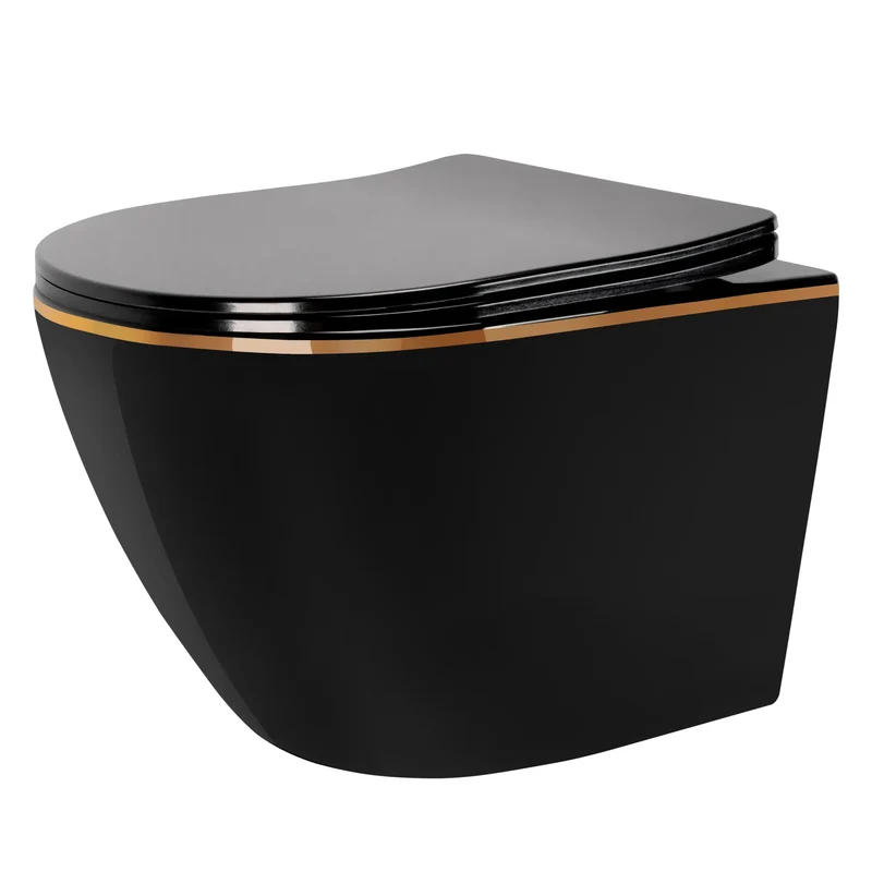 Toilette Carlo Schwarz Gold Edge
