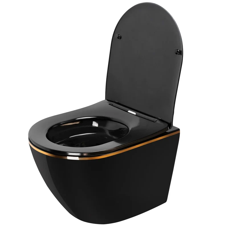 Toilette Carlo Schwarz Gold Edge