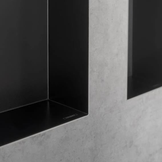 hansgrohe XtraStoris Minimalistic Wandnische mit offenem Rahmen schwarz matt