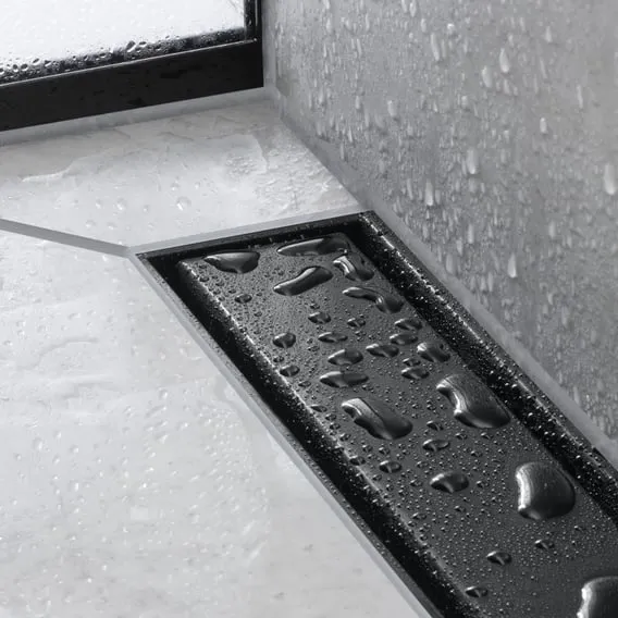 hansgrohe RainDrain Match Abdeckung für Duschrinne einseitig befliesbar, schwarz matt