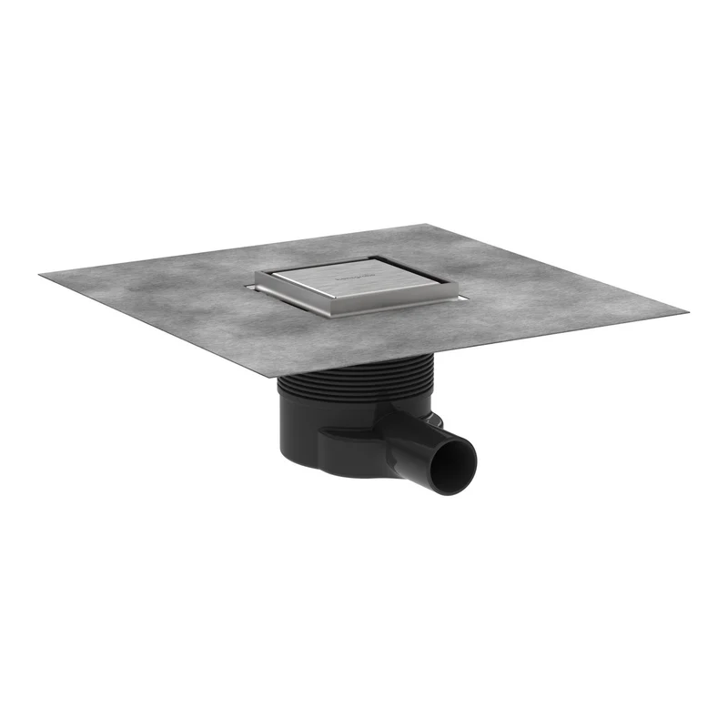 hansgrohe RainDrain Brilliance Badablauf, Komplett-Set, für Standardinstallation DN 50 Sperrwasserhöhe: 50 mm, einseitig befliesbar, schwarz matt