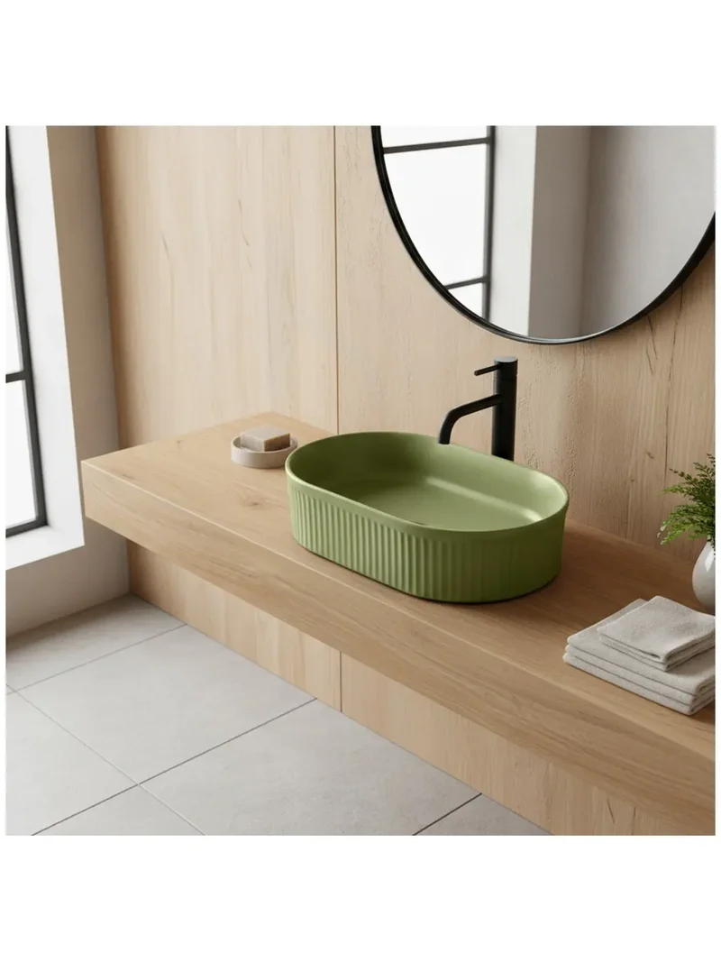 Aufsatzwaschbecken Vanda Pistacchio Matt 49x31cm