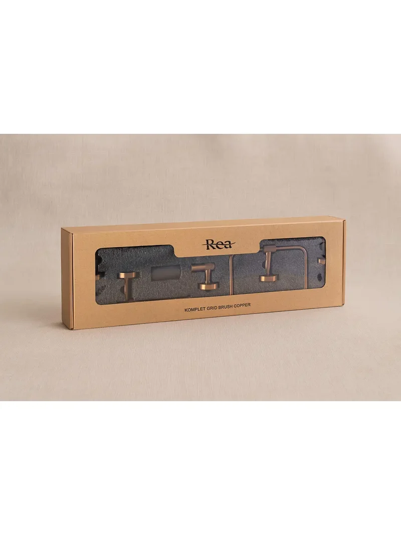 Accessoire-Set GRID Kupfer Matt 4-teilig