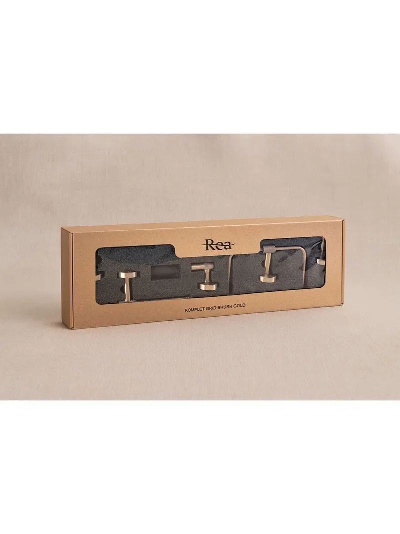 Accessoire-Set GRID Gold Matt 4-teilig