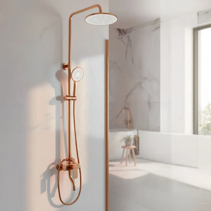 Dusche Drop Kupfer Matt (Duschsystem mit Wannenauslauf)