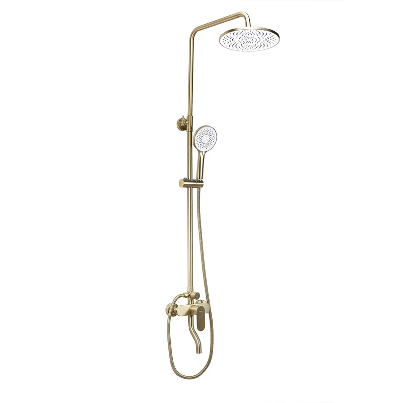 Dusche Drop Gold Matt (Duschsystem mit Wannenauslauf)