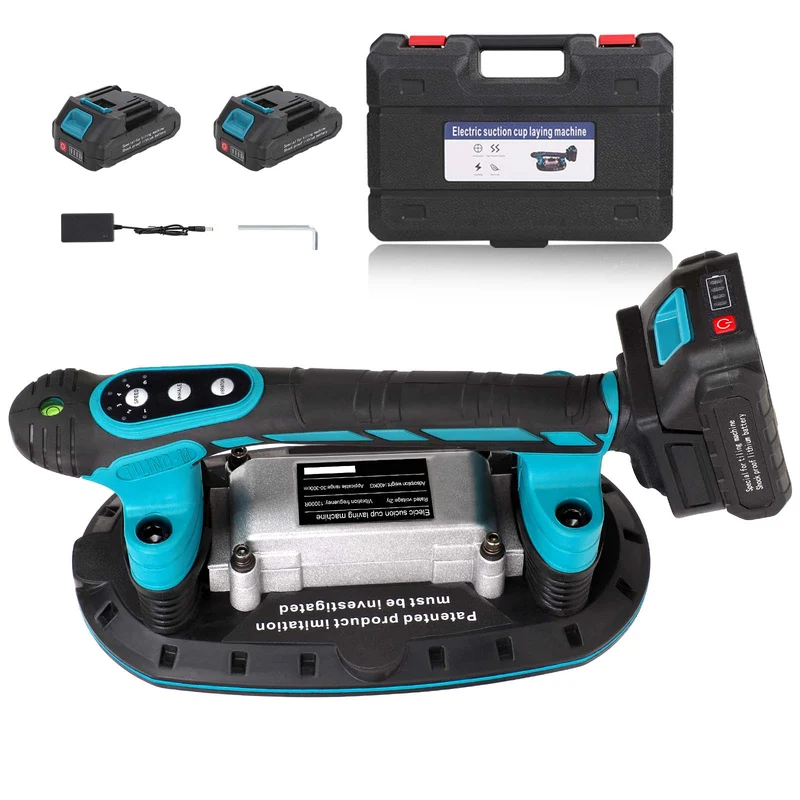XIIW 2-in-1 Akku Fliesenrüttler mit Vakuumsauger 250 kg – 6 Stufen, 24000 U/min, für Großformatfliesen