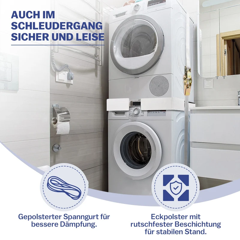 Universelles Stapelset für Waschmaschine und Trockner – Verstellbar, Platzsparend und Stabil