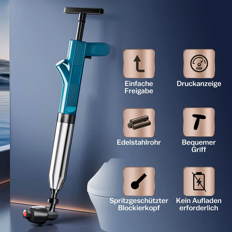 8 Bar Abflussreiniger Rohrreiniger Pumpe Druckluft Rohrreinigung
