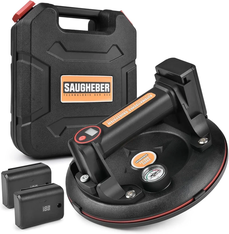 Vakuum Glasheber 300 kg – Elektrischer Saugheber mit Akku & Drucksensor für Bau & Industrie
