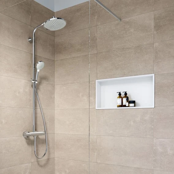 hansgrohe XtraStoris Original Wandnische mit integriertem Rahmen weiß matt