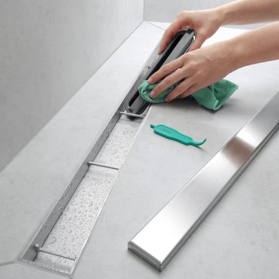 hansgrohe RainDrain Match Abdeckung für Duschrinne einseitig befliesbar, weiß matt