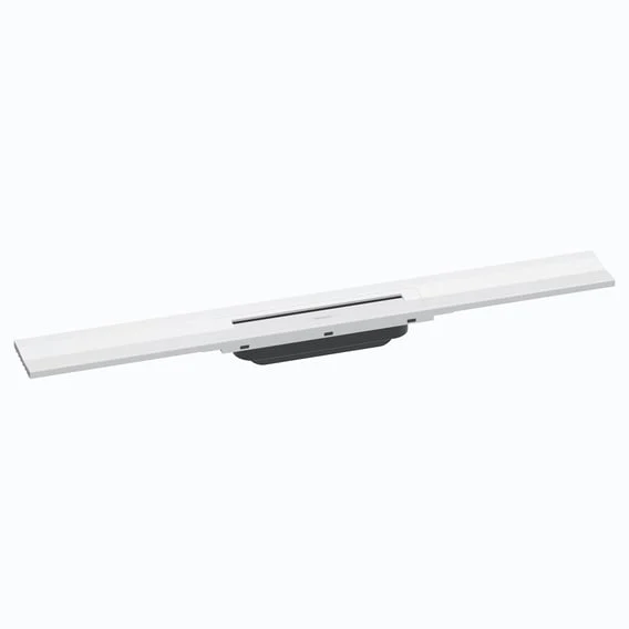 hansgrohe RainDrain Flex Abdeckung für Duschrinne kürzbar, mit Wandanbindung, weiß matt