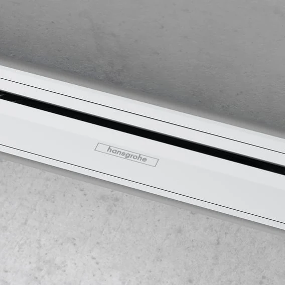 hansgrohe RainDrain Flex Abdeckung für Duschrinne kürzbar, mit Wandanbindung, weiß matt