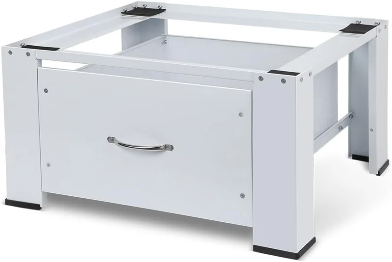XIIW Waschmaschinensockel mit Schublade | 150kg Tragkraft Untergestell für Waschmaschine & Trockner | 32cm Erhöhung & Rutschfest