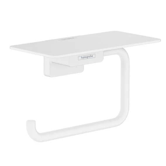 hansgrohe AddStoris Papierrollenhalter mit Ablage, weiß matt