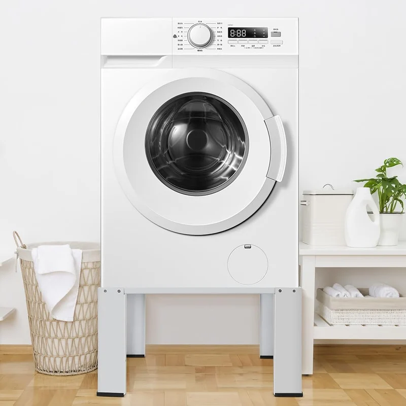 XIIW Waschmaschinensockel 64 × 54,5 × 32 cm – Metall-Untergestell bis 150 kg mit Antirutsch-Pads und Gummifüßen