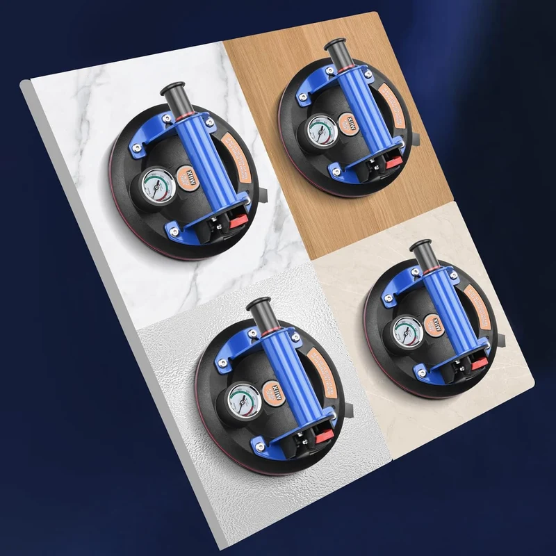 Vakuum Saugheber 200 mm – Hand-Pumpensaugheber mit Edelstahlgriff & Vakuumanzeige für Glas, Metall, Fenster & Fliesen – bis 360 kg Tragkraft