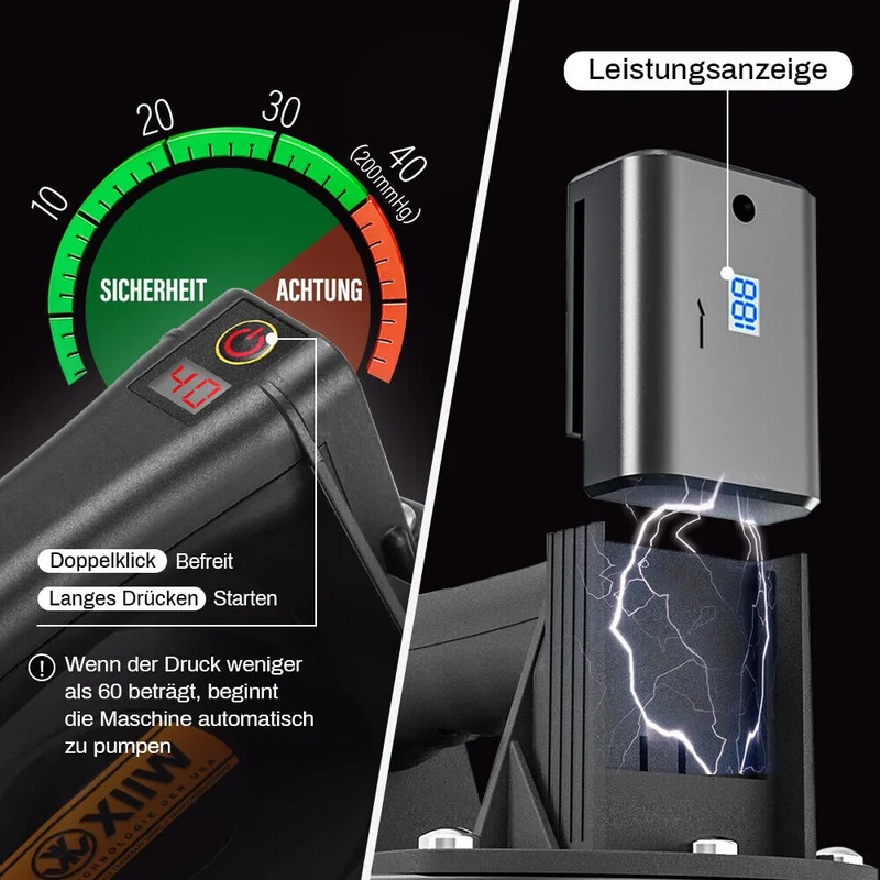 Akku Vakuumheber 300 kg für Glas, Fliesen & Metallplatten – Kabellos mit Drucksensor & 12V Akku – Mobil für Baustelle und schwere Lasten