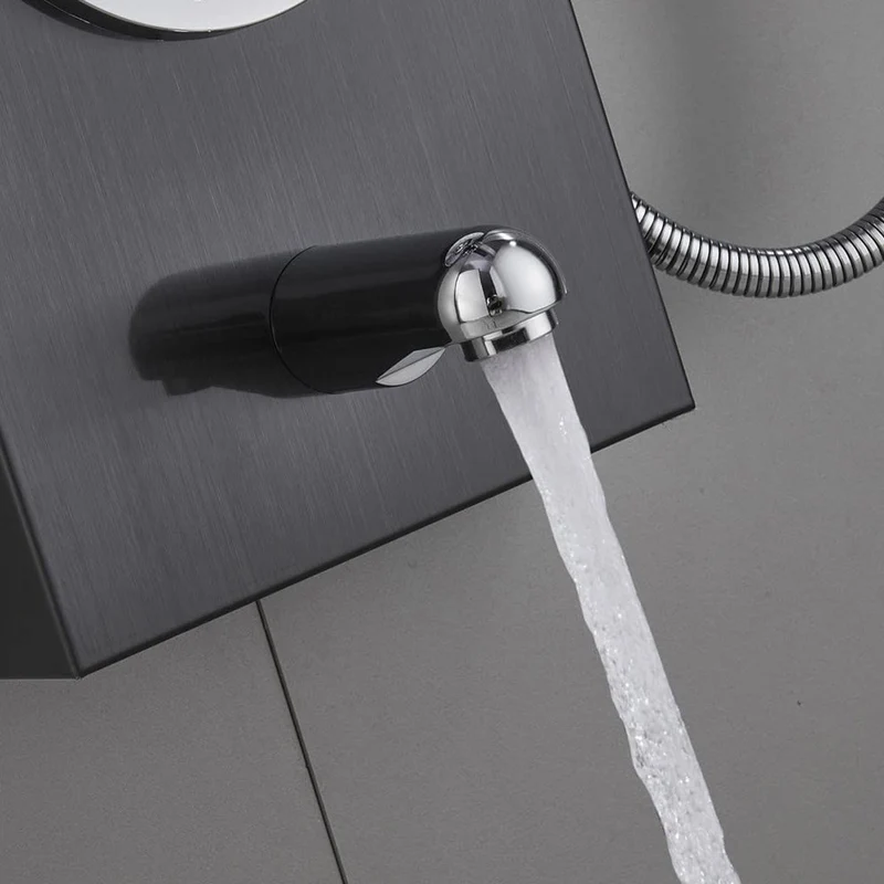 Duschpaneel Duschsystem Edelstahl Duscharmatur Duschset - Schwarz