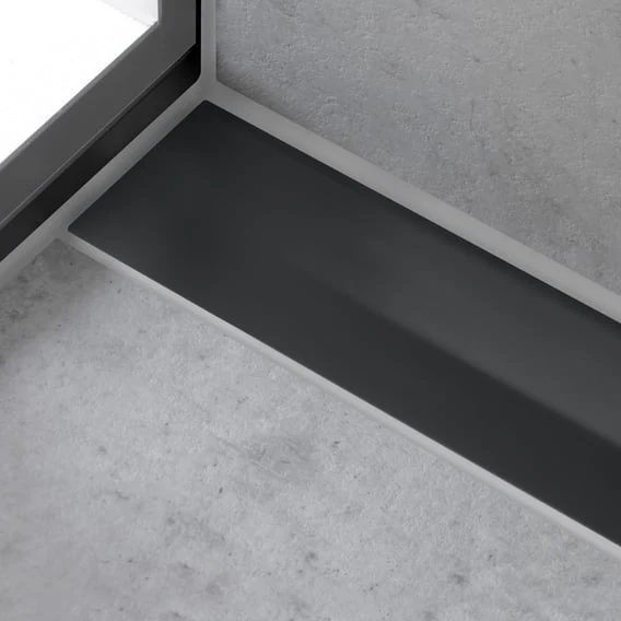 hansgrohe RainDrain Flex Abdeckung für Duschrinne kürzbar, mit Wandanbindung, schwarz matt