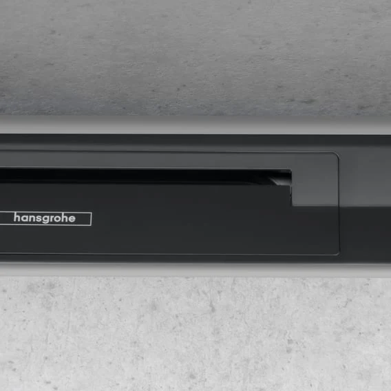hansgrohe RainDrain Flex Abdeckung für Duschrinne kürzbar, mit Wandanbindung, schwarz matt
