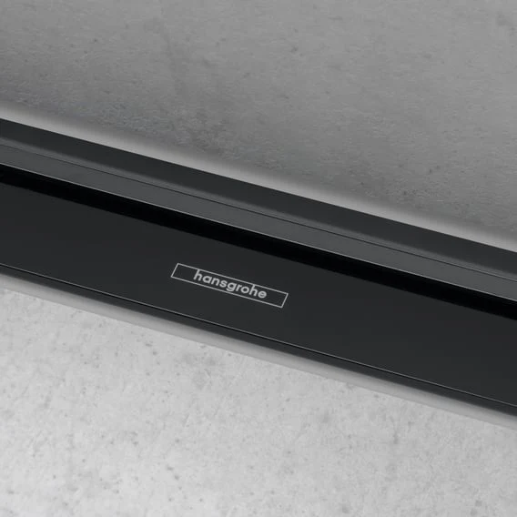 hansgrohe RainDrain Flex Abdeckung für Duschrinne kürzbar, mit Wandanbindung, schwarz matt