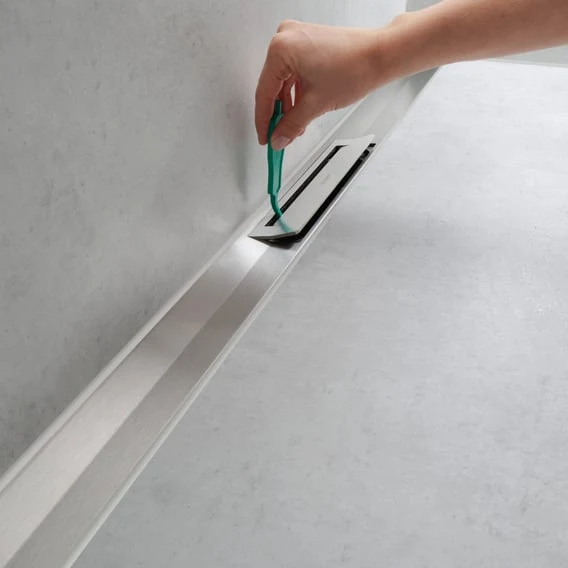 hansgrohe RainDrain Flex Abdeckung für Duschrinne kürzbar, mit Wandanbindung, schwarz matt