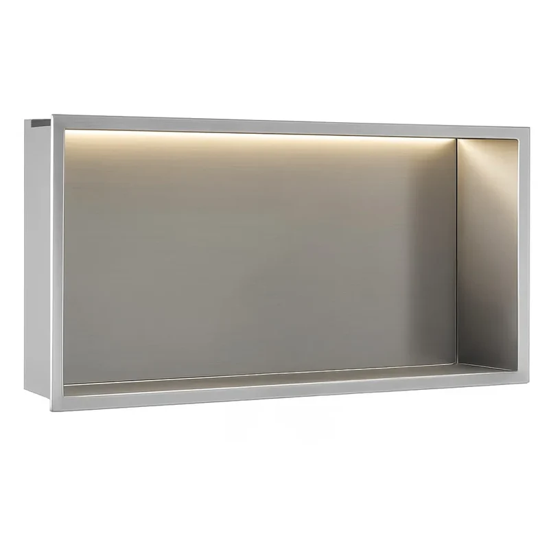 Unterputzregal mit LED Chrom 30x60cm / 30x45cm