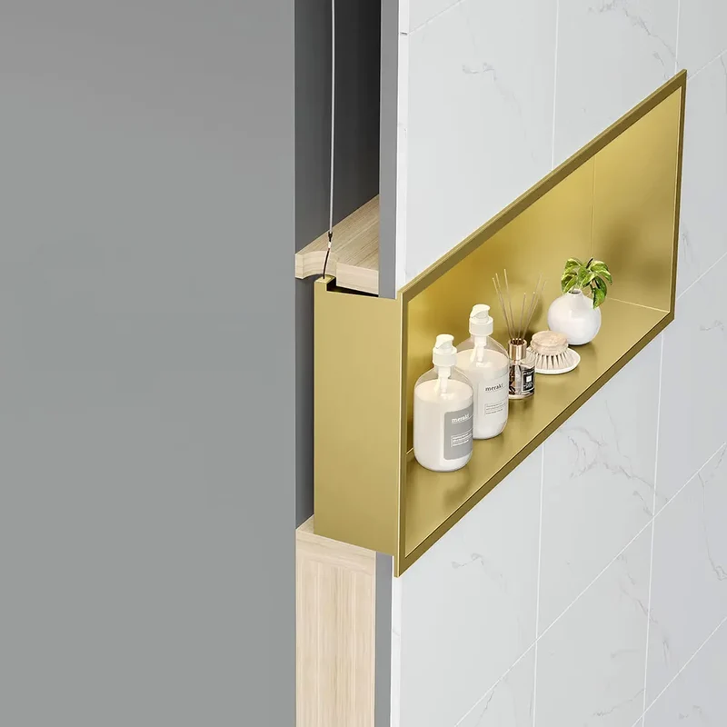 Unterputzregal mit LED Matt Gold 30x60cm / 30x45cm