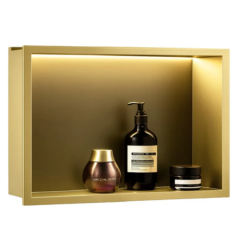 Unterputzregal mit LED Matt Gold 30x60cm / 30x45cm