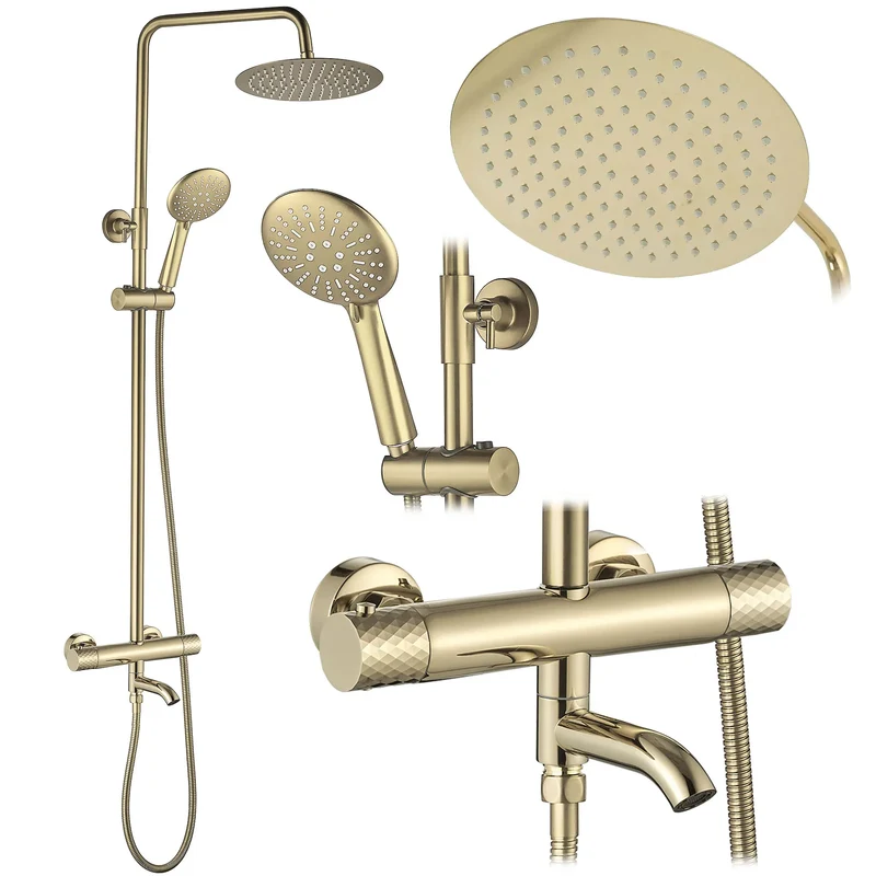Dusche Lungo Diamond Gold mit Thermostat