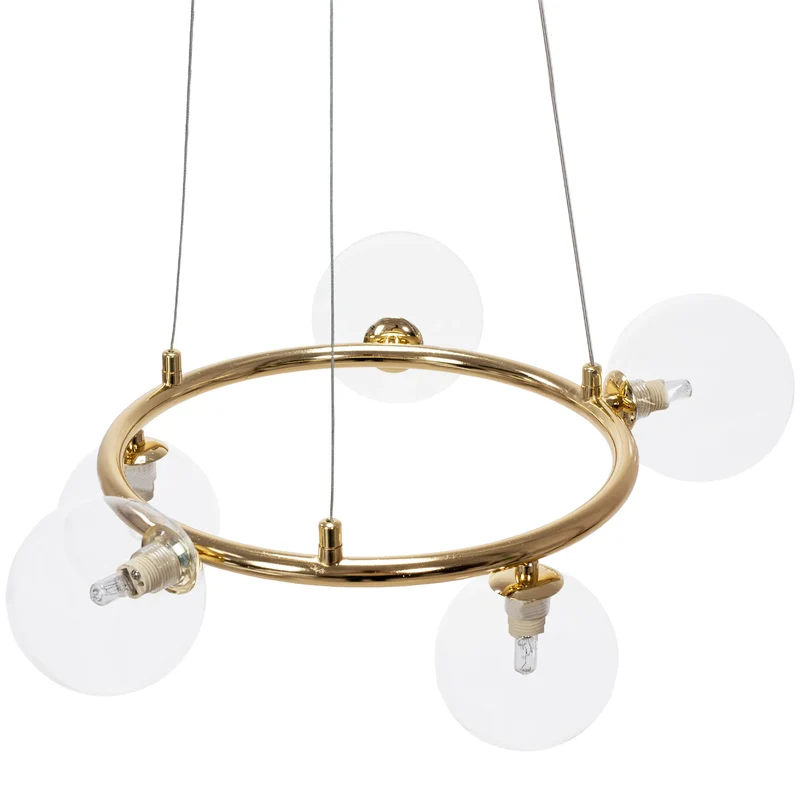 Moderne Deckenlampe Gold mit 6 Glaskugeln - APP1158-6CP