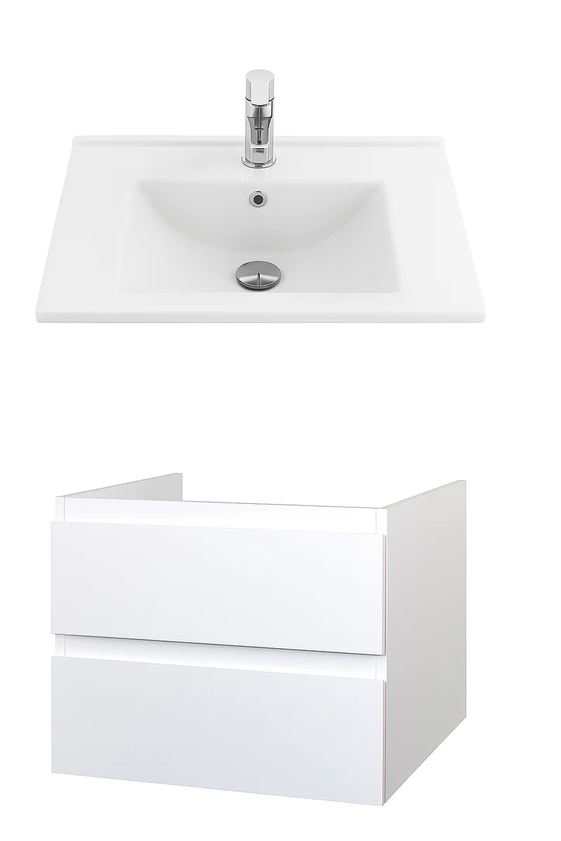 Oase Classic Set Unterschrank inkl. Waschtisch mit hochwertigen Metallschubladen von Hettich (BetaZ)