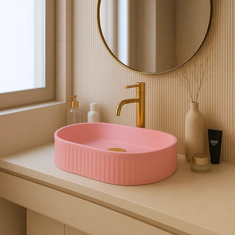 Aufsatzwaschbecken Vanda Pink Matt 49x31cm