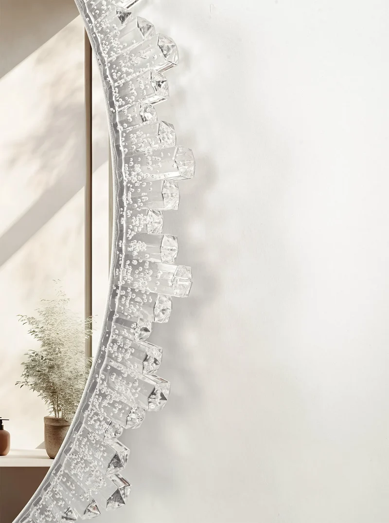 Runder LED-Spiegel mit Kristallrahmen – 60cm + 80cm