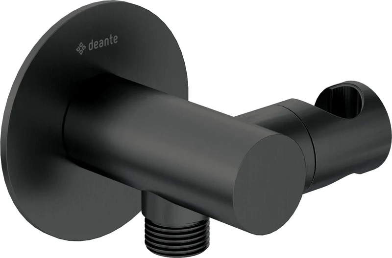 DEANTE Silia Wandanschluss rund mit Brausehalter // Nero // NQS-N57K