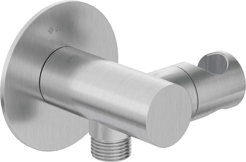 DEANTE Silia Wandanschluss rund mit Brausehalter // gebürsteter Stahl // NQS-F57K