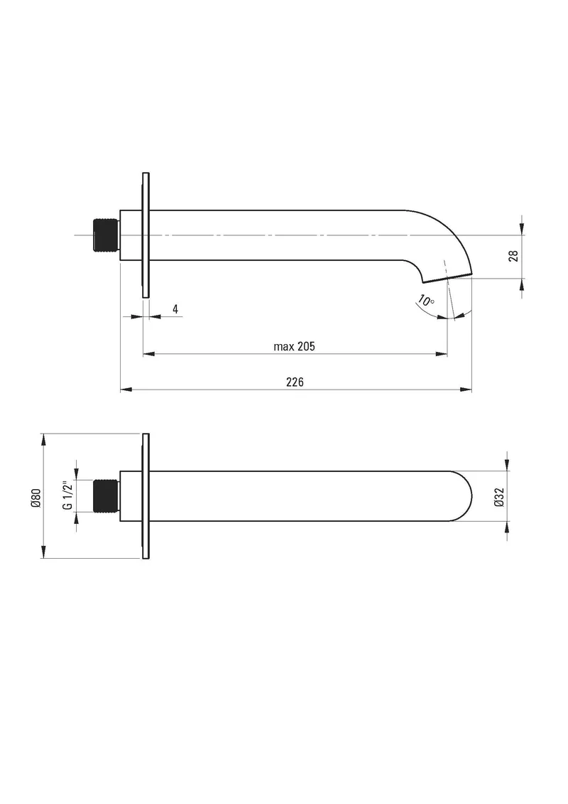 DEANTE Silia Wannenauslauf // Bianco // NQS-A81K