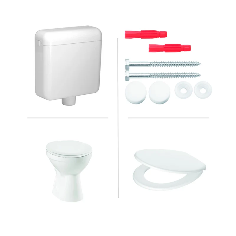 Oase Tiefspül-Stand-WC mit WC-Sitz und Spülkasten Ablauf waagerecht