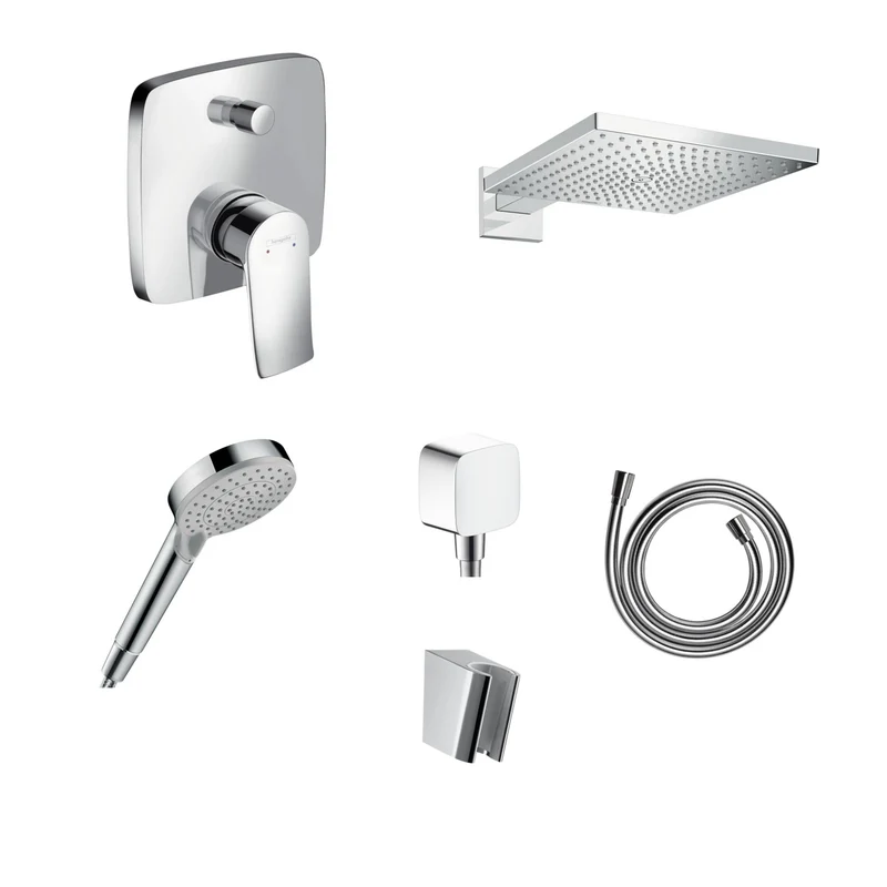 Hansgrohe Unterputz Dusch-Set Metris mit Decken- oder Wandanschluss